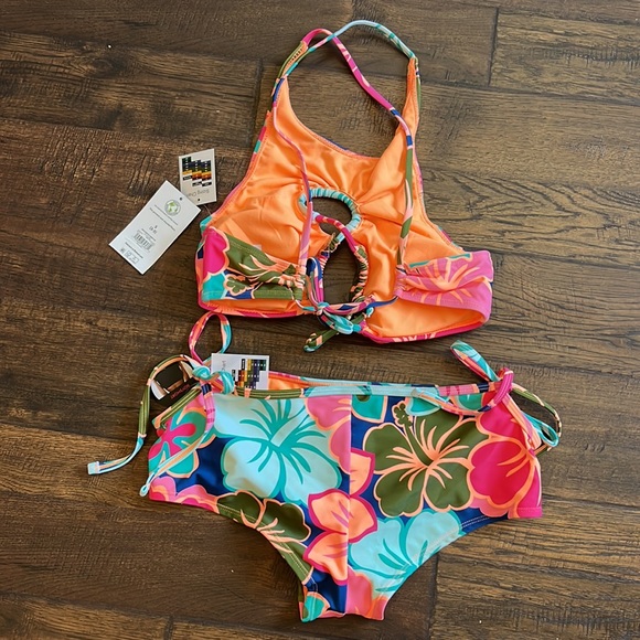NOBO Two Pieces Aloha Print Bathing Suit size Junior S (3-5) - Picture 5 of 12